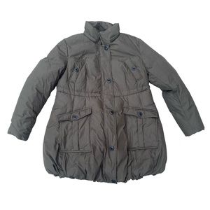 Kimi + Kai Maternity “Smoke Green” Colour Down Filled Puffer Parka Coat Jacket